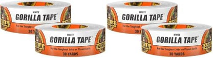 GORILLA White Duct Tape, 1.88" x 30 yd, 4-Pack