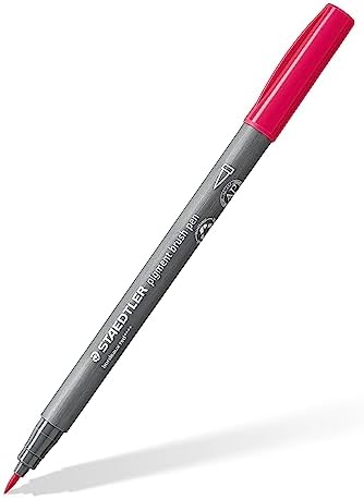 STAEDTLER Pigment Arts Multi Ink Brush Pen, 12 Count: Nature Colors, Fiber-Tip Pens with Brush Nib, Permanent, Waterproof, No Bleed Pens for Journaling, Coloring, Hand Lettering, Mixed Media Art