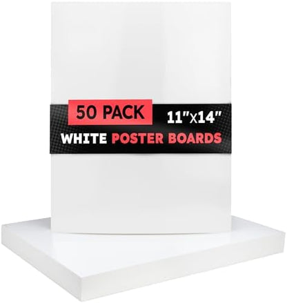 Hygloss White Poster Board 11 x 14-50 Count Bulk Pack, 10 Pt. Thickness