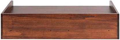 Kate and Laurel Kitt Modern Floating Shelf with Drawers, 28 x 12 x 6.5 inches, Dark Walnut Brown, Chic Floating Storage Console Table or Desk for Wall