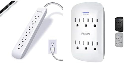 GE Home Electrical GE UltraPro Surge Protector Plug with Alarm, Outlet Extender, Plug Adapter, Appliance, Refrigerator, End of Service, 1080 Joules, Warranty, UL Listed, White, 38124