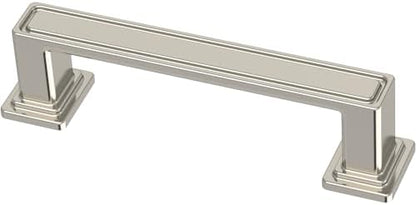 Franklin Brass 10 Pack Polished Nickel Cabinet Handles 3 inch (76mm) Kitchen Cabinet Handles and Drawer Pulls for Cupboards and Dressers | Recessed Square