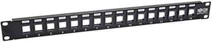 Tripp Lite 16-Port Keystone Blank Patch Panel RJ45, USB, HDMI, Cat5e / Cat6 Rackmount Unshielded 2URM (N062-016-KJ)