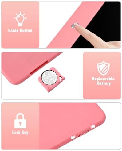 PINKCAT LCD Writing Tablet, Doodle Board Toys Gifts for 3-8 Year Old Girls Boys, 10 Inch Mess Free Coloring Books, Drawing Pad for Kids, Gifts for Toddler Christmas Stocking Stuffers Travel, Pink