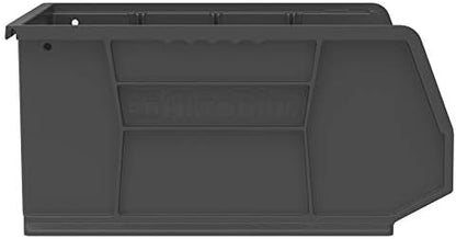 Akro-Mils 30250 AkroBins Plastic Storage Bins, 15"x16"x7", Black, 6-Pack