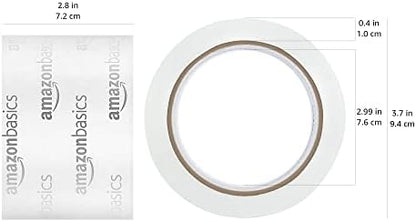 Amazon Basics 2.83 Inch Wide Packing Tape, Fits 3-Inch Dispensers, Crystal Clear, Low Odor, for Moving, Storage, Shipping and Sealing Boxes, 54.6 Yards, 6-Pack