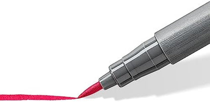 STAEDTLER Pigment Arts Brush Pen: 12 Count, Portrait Colors, Fiber-Tip Pens With Brush Nib, Permanent, Waterproof, No Bleed Pens for Journaling, Coloring, Hand Lettering, Mixed Media