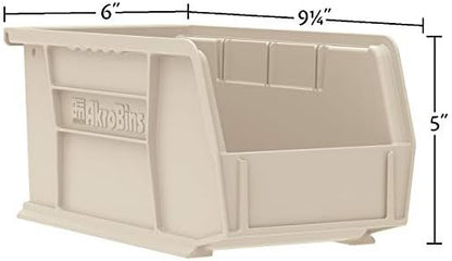 Akro-Mils 30237 AkroBins Plastic Storage Bins, 9"x6"x5", Black, 12-Pack