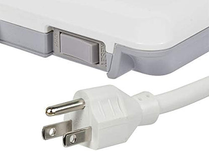 Monoprice Power & Surge - 12 Outlet Surge Protector Power Strip with 2 Built In 2.1A USB Charger Ports - 6 Feet - White | Cord UL Rated, 4, 230 Joules with Grounded and Protected Light Indicator