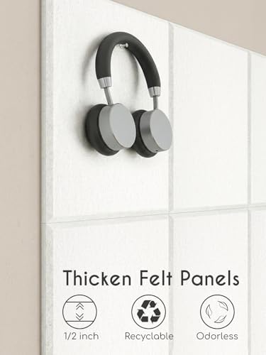 Thick Felt Pin Board Tiles 12 Pack, 11.8x11.8 Bulletin Board for Wall