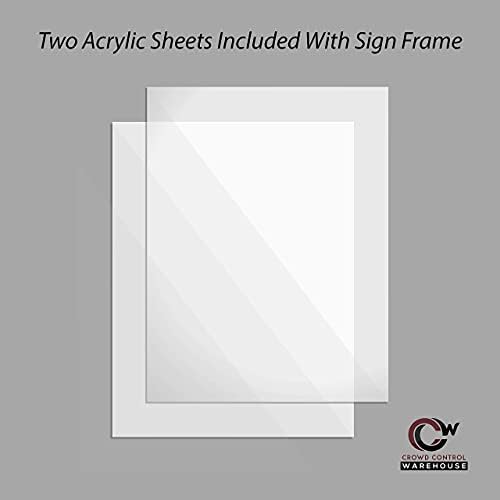 Crowd Control Warehouse Stanchion Post-Top Sign Frame, 7 X 11 Inch