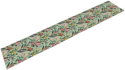 William Morris Floral Table Runner, Birds Butterflies and Bees Botanical Flower Original Design Print Table Runner for Home Party Dining Room Kitchen Decor 13x120 Inch