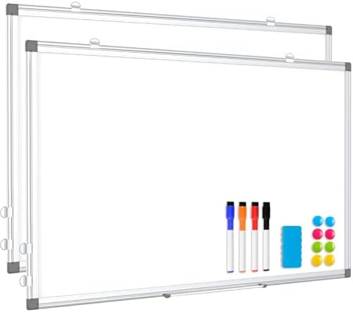 Double-Sided White Board Dry Erase Magnetic Whiteboard Wall 48x36, 2-Pack
