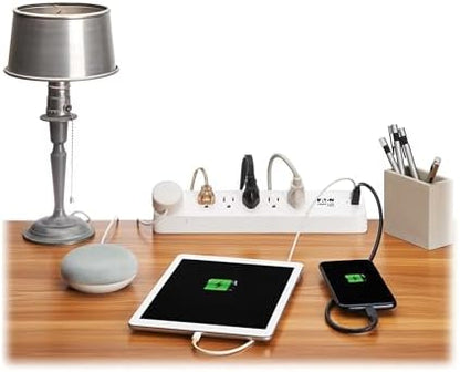 Eaton Tripp Lite Series Desk Clamp Power Strip Surge Protector, 6-Outlets, USB-A & USB-C Charging Ports, 900 Joules, 6ft Flat Extension Cord, Lifetime Manufacturer's Warranty (TLP66UCLAMP)