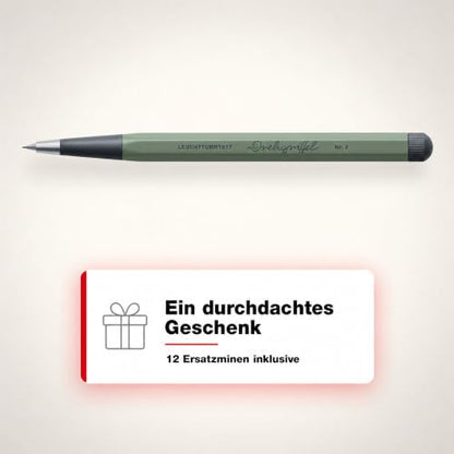 LEUCHTTURM1917 - Drehgriffel Mechanical Pencil - Refillable Writing Stylus with 0.7 mm HB Graphite Lead (Olive)