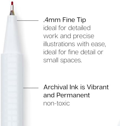 KINGART Studio Fine Line Pens, 48 Colors Set, 0.4mm Ultra Fine Tip for Drawing, Sketching, Journaling, Adult Coloring, & Art Projects, Water-Based Ink, Non-Bleeding.