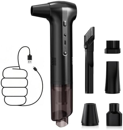 Compressed Air Duster&Vacuum Cleaner, 2-in-1 130000RPM Cordless Air Blower