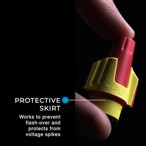 Ideal Electrical Twister Proflex (30-1147P) Red/Yellow Wire Connector - Smooth Twist-On Wire Nuts for 22 to 8 AWG with Comfort SureGrip and Flexible Skirt - Jar of 100