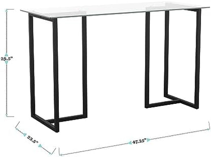 Martha Stewart Eli Glass Top Home Office Desk,