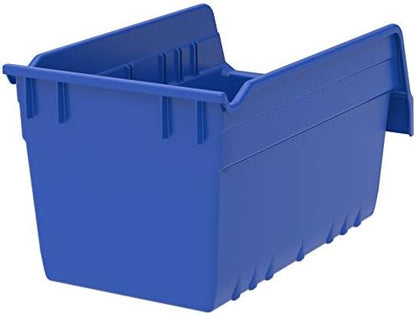 Akro-Mils 30090 Plastic Nesting ShelfMax Storage Bin Box, (12-Inch x 6-Inch x 6-Inch), Blue, (10-Pack)