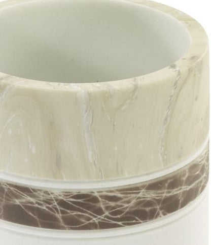 IZOD – Tumbler, Hand-Painted Resin with Marble Detail, Modern Home Decor – Perfect for Holding Toothbrushes and Bathroom Essentials (Tidal)