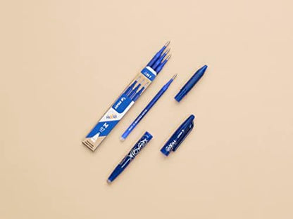 PILOT Frixion Heat/Friction Erasable Rollerball Pen FR7 - Medium Line 0.7mm Tip Nib - In Envelope Gift Packaging - Essential Pack of 5 - Black, Blue, Red, Green & Violet