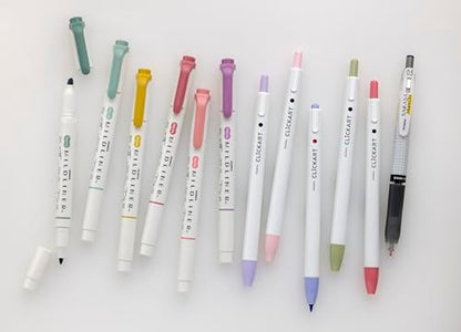 Zebra Pen Journaling Set, MILDLINER, CLiCKART & SARASA, Assorted, 12-Pack