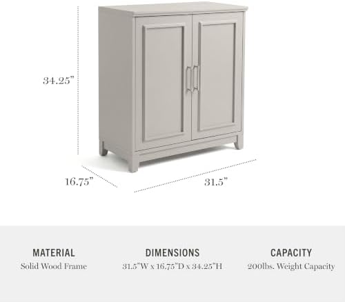 Martha Stewart Lily Pond Modular Storage Cabinet, Sharkey Gray, Set of 2