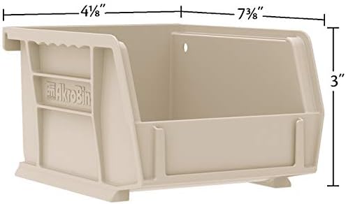 Akro-Mils 30220 AkroBins Plastic Storage Bins, 7"x4"x3", Green, 24-Pack