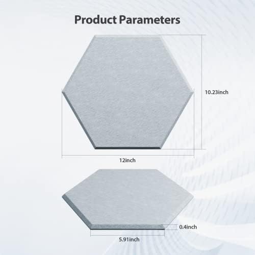 12 Pack Hexagon Acoustic Panels Self Adhesive Sound Proof Foam(Blue Gray)