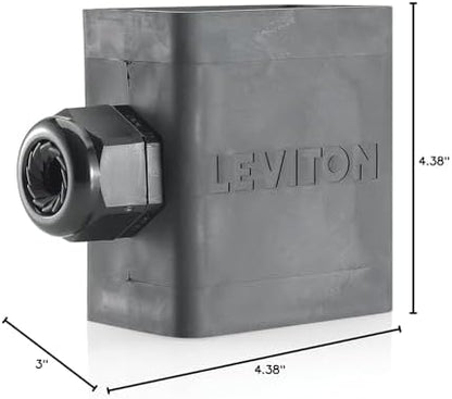 Leviton 3099-2E Portable Outlet Box, Sing-Gang, Extra Deep, Pendant Style, Cable Diameter 0.590-Inch, 1.000-Inch, Black