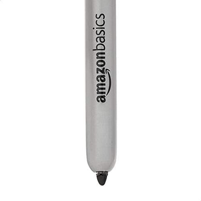 Amazon Basics Retractable Permanent Markers, Quick Drying Fade Resistant Ink, Versatile Art Supplies for Drawing, Black, 12 Count