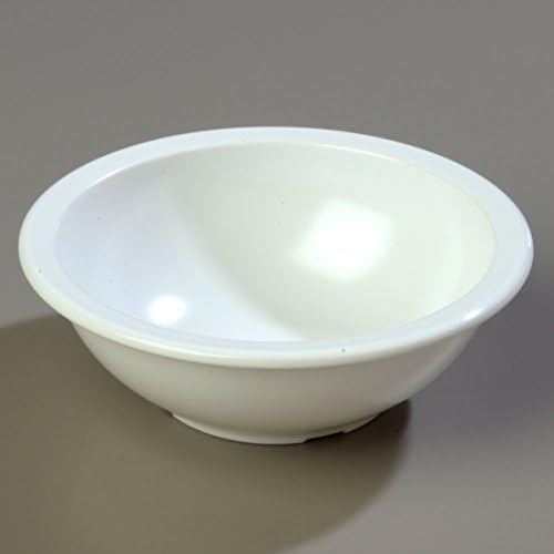 Carlisle FoodService Products Kingline Reusable Plastic Bowl Chowder Bowl, Soup Bowl for Home and Restaurant, Melamine, 16 Ounces, White, (Pack of 48)
