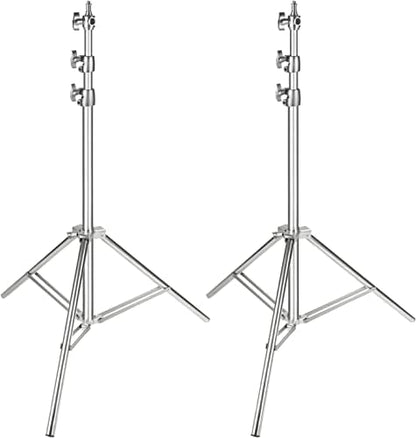 NEEWER 2PCS Light Stand Kit, 79"/200cm Stainless Steel Heavy Duty Tripod Stand with 1/4" to 3/8" Adapter for Studio Softbox, Monolight, Reflector