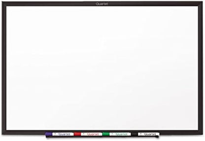 Quartet Dry Erase White Board 48"W x 36"H Non-Magnetic Whiteboard, Total Erase, Black Aluminum Frame (S534B)
