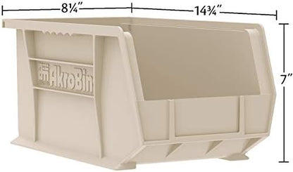 Akro-Mils 30240 AkroBins Plastic Storage Bins, 15"x8"x7", Red, 12-Pack