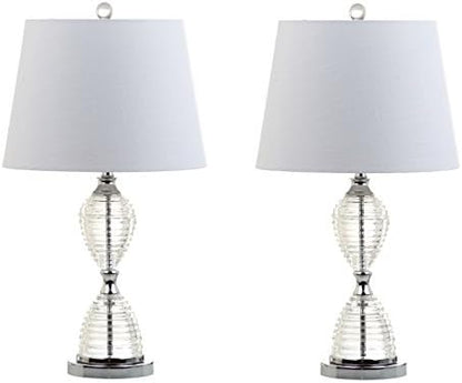 JONATHAN Y Aubrey 24" Crystal Table Lamp, Clear, Set of 2