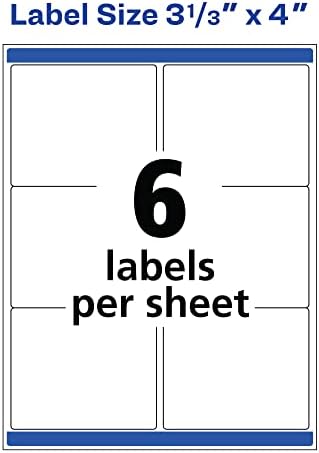 Avery® Print-to-the-Edge Printable Shipping Labels, 3" x 3.75", Matte White, Sure Feed® Technology, Laser & Inkjet Compatible, 150 Blank Labels, Great for Mailing, Branding, and More (6874)