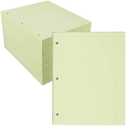 Roaring Spring Graph Ruled Engineering Pad, Engineering Graph Paper Pad, 24 Pack, 5x5 Grid to Edge, 8.5" x 11", 100 Sheets, 3 Hole Punched, Green Tinted Sheets, Made in USA
