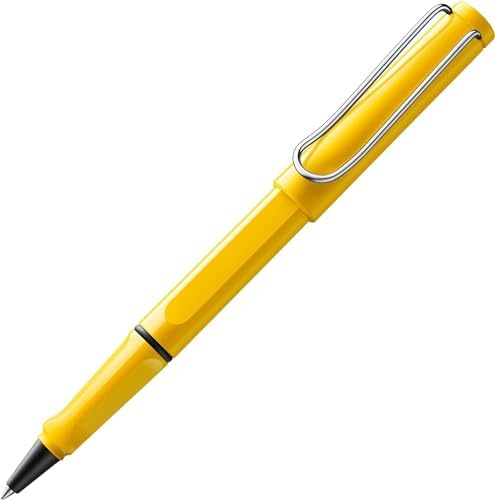 Lamy safari yellow - Rollerball Pen with ergonomic grip & line width M - for pleasant long writing - made of robust ASA plastic - including rollerball refill M 63 in black