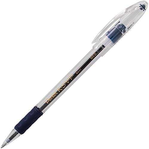 Pentel RSVP Ballpoint Pen, (0.7mm) Fine Line, Blue Ink, 72pk Canister (BK90PC72C)