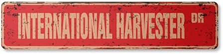 INTERNATIONAL HARVESTER Vintage Aluminum Street Sign rustic metal tin | Indoor/Outdoor | 24" Wide