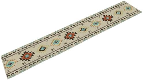 Aztec Southwest Table Runner,Ethnic Style Design Geometric Table Runners Dresser Scarves Table Setting Decor for Garden Farmhouse Wedding Party Holiday Dinner Home 13x90 Inch
