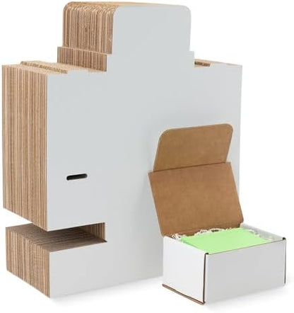 Amazon Basics White Shipping Boxes, Cardboard Mailer Box for Moving and Storage, Tab-Locking Flaps, Corrugated Cardboard, 6 x 4 x 3 inches, 50-Pack