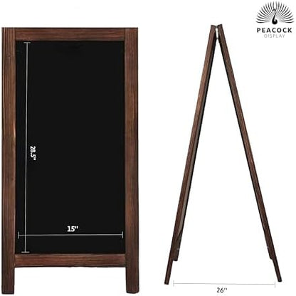 Double-Sided Rustic Magnetic A-Frame Chalkboard Sign for Outdoor and Indoor Use, Magnetic, Black | Sturdy, Stylish, and Versatile; Perfect for Events, Menus, and Business Promotions
