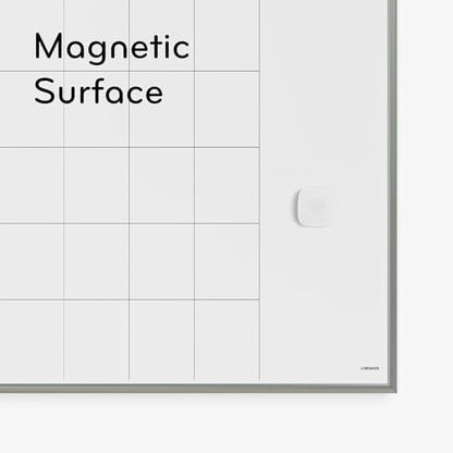 U Brands Magnetic Dry Erase Calendar White Board, 16" x 20", Silver Aluminum Frame, Includes Magnet and Marker