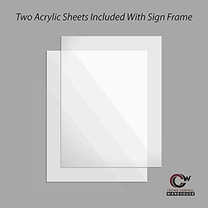 Crowd Control Warehouse Stanchion Post Top Sign Frame, 8.5 X 11 Inch