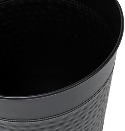 happimess Riley 2 Gal Hammered Steel Bin 10" H, Matte Black