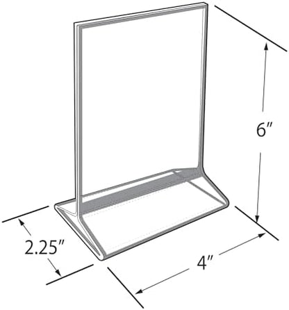 Azar Displays 152792-BLK-5PK Black Trim Double-Sided Clear Acrylic Frames – Elegant Display Frames for Weddings, Events, and Photos | Premium 4X6 Tabletop Sign Holders (5-Pack)