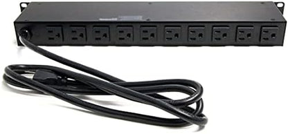 StarTech 16-Outlet 1U PDU, 120V/15A, Surge, 6ft Cord, TAA (RKPW161915)